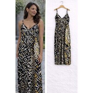 Walter Baker Maxi Dress Small Abstract Black White Yellow